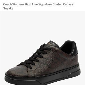 Coach Women's Signature Canvas Black and Brown Sneakers